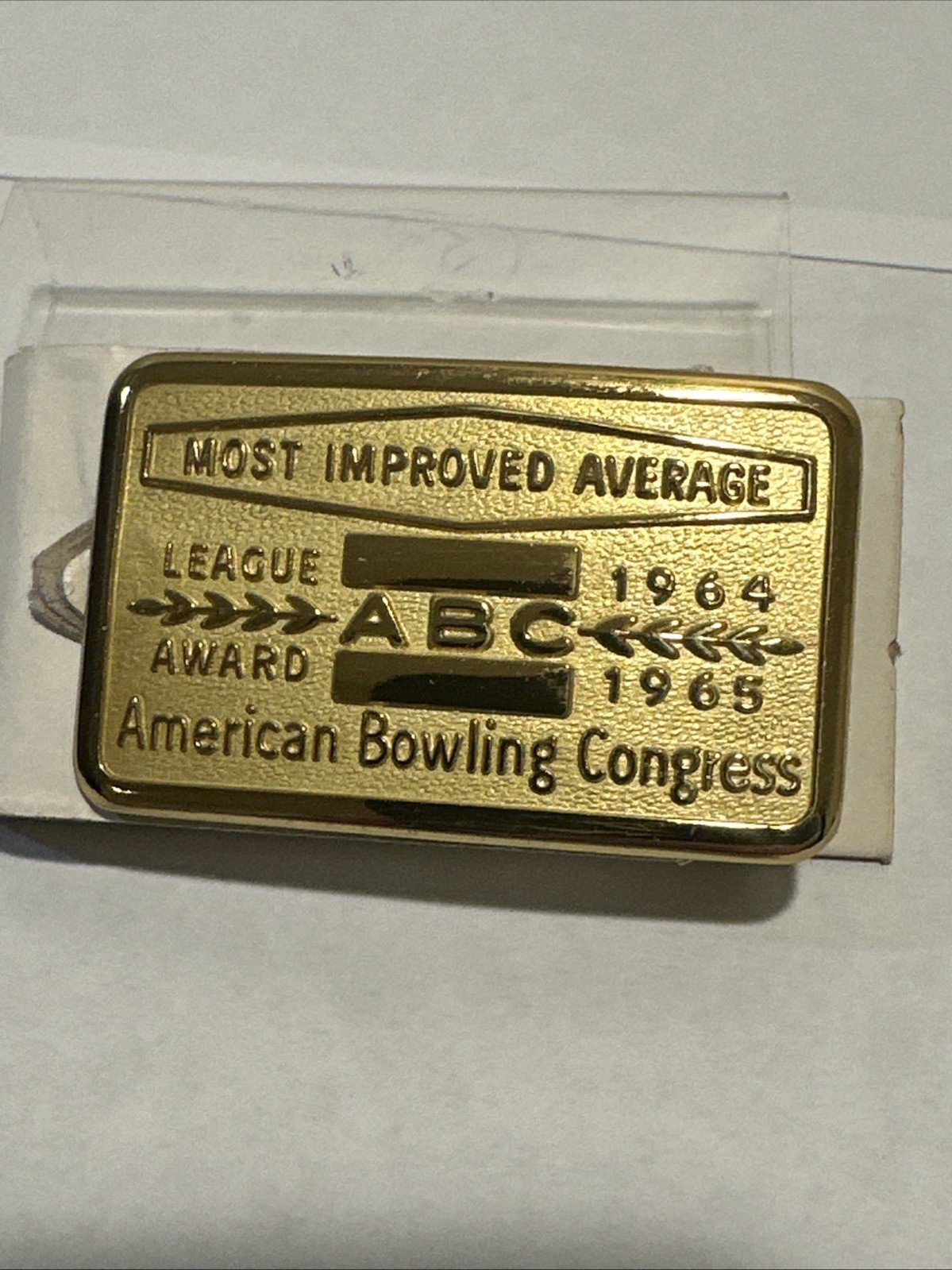 American Bowling Congress Belt Buckle Most Improved Average Award 1965-1965