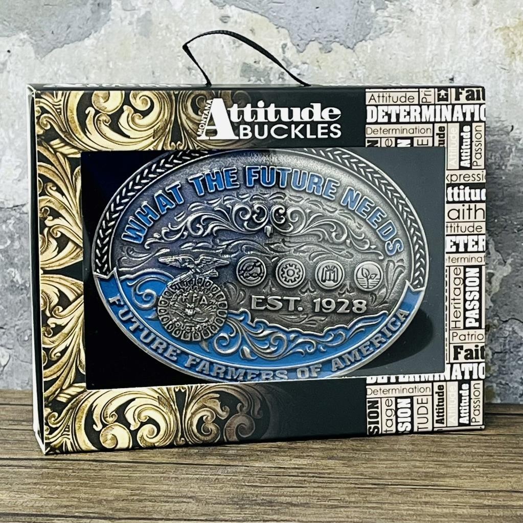 Montana Silversmiths Attitude Officially Licensed FFA Future Farmers Belt Buckle