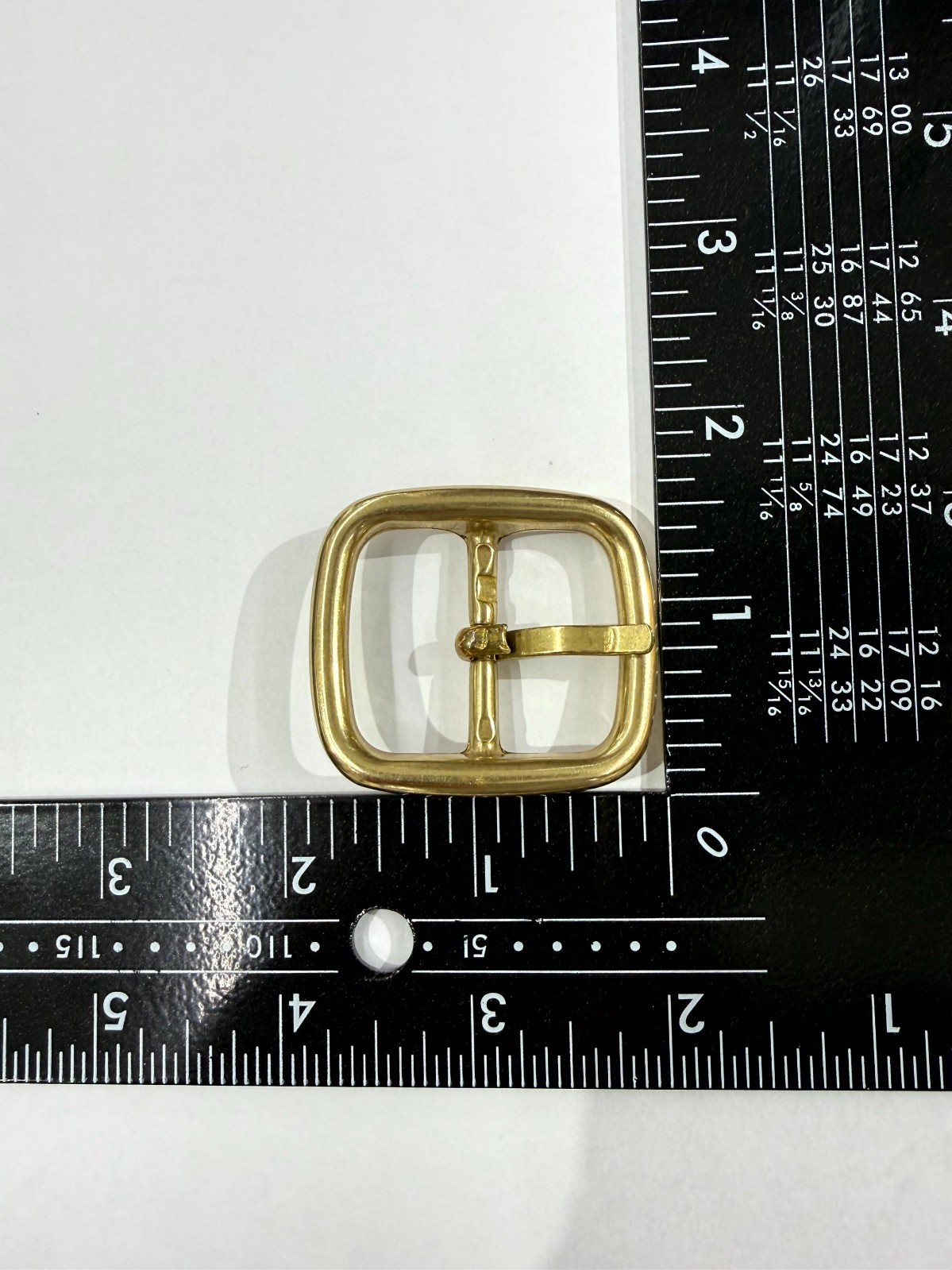 Solid Brass Raw Brass Center Bar Belt Buckle Made in Italy Fits 1&Prime; Belt Strap