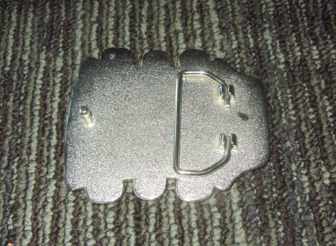 Vintage Black White Enamel Type Inlay Guitar Head Belt Buckle 3 1/2&Prime; X 3&Prime; VGUC