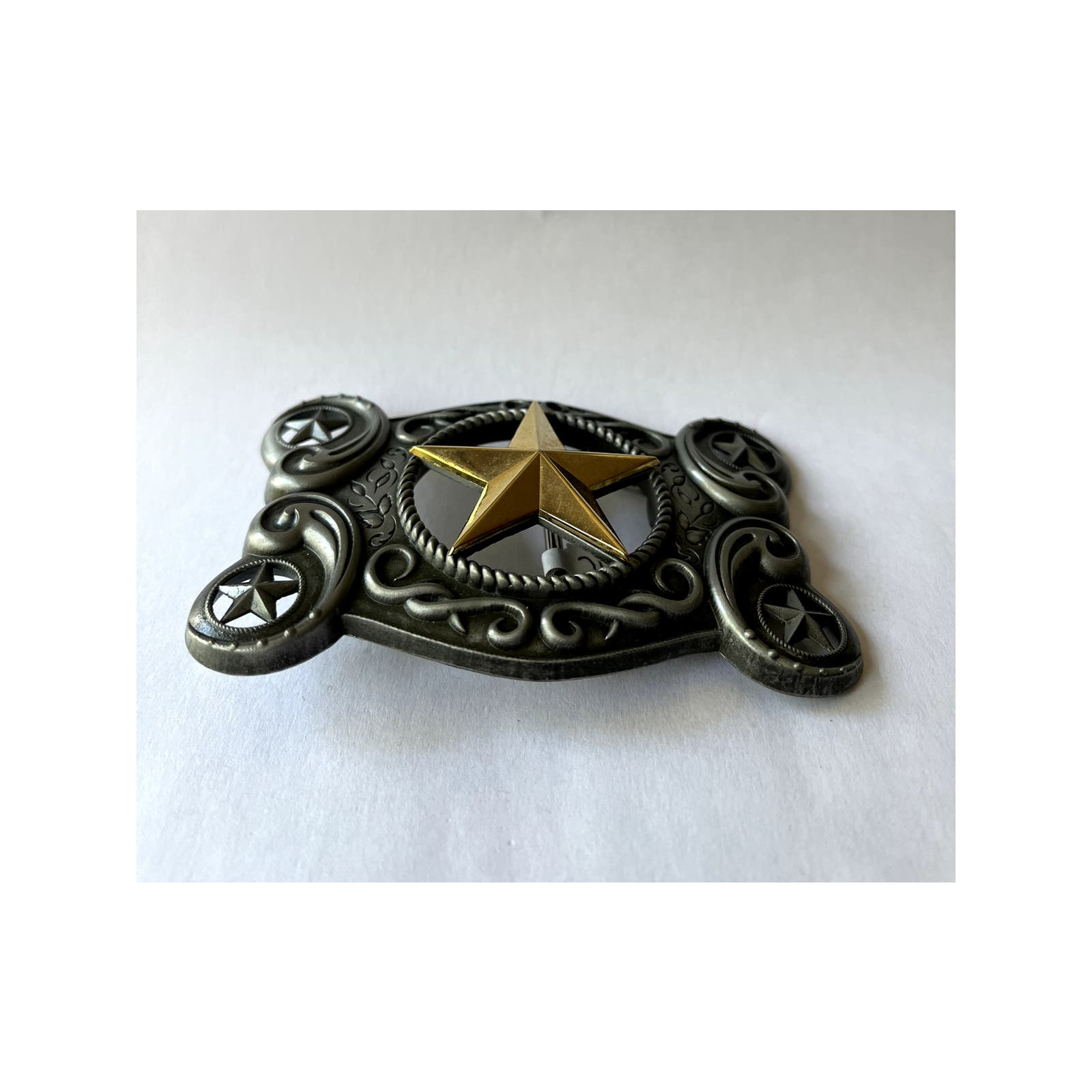 Silver Bronze Star Western Country Belt Buckle Unisex