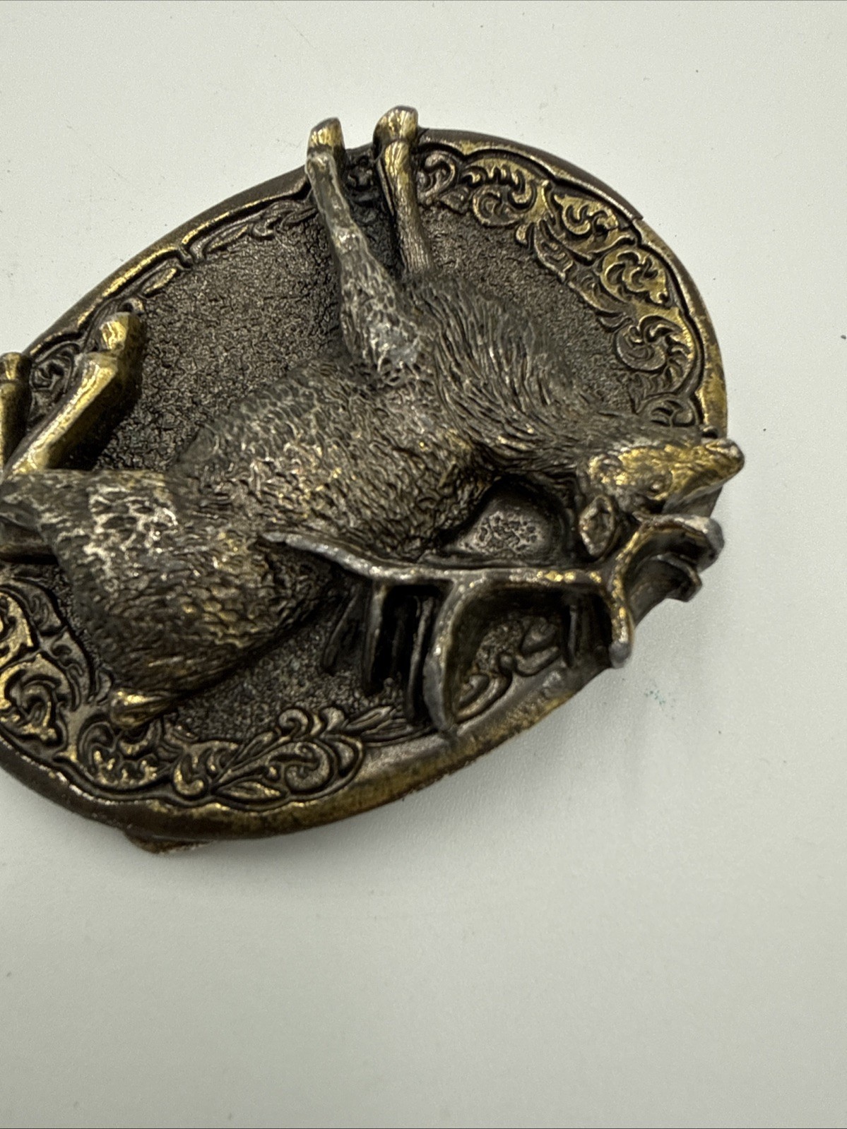 Stag Deer Belt Buckle Copyright 1981.Serial number 510. USA