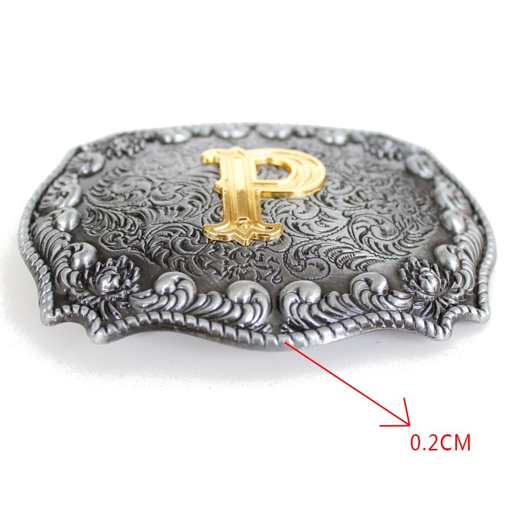 Men&rsquo;s Belt Buckles, English Letter in 3D, Western Style, CowboyAlphabe…
