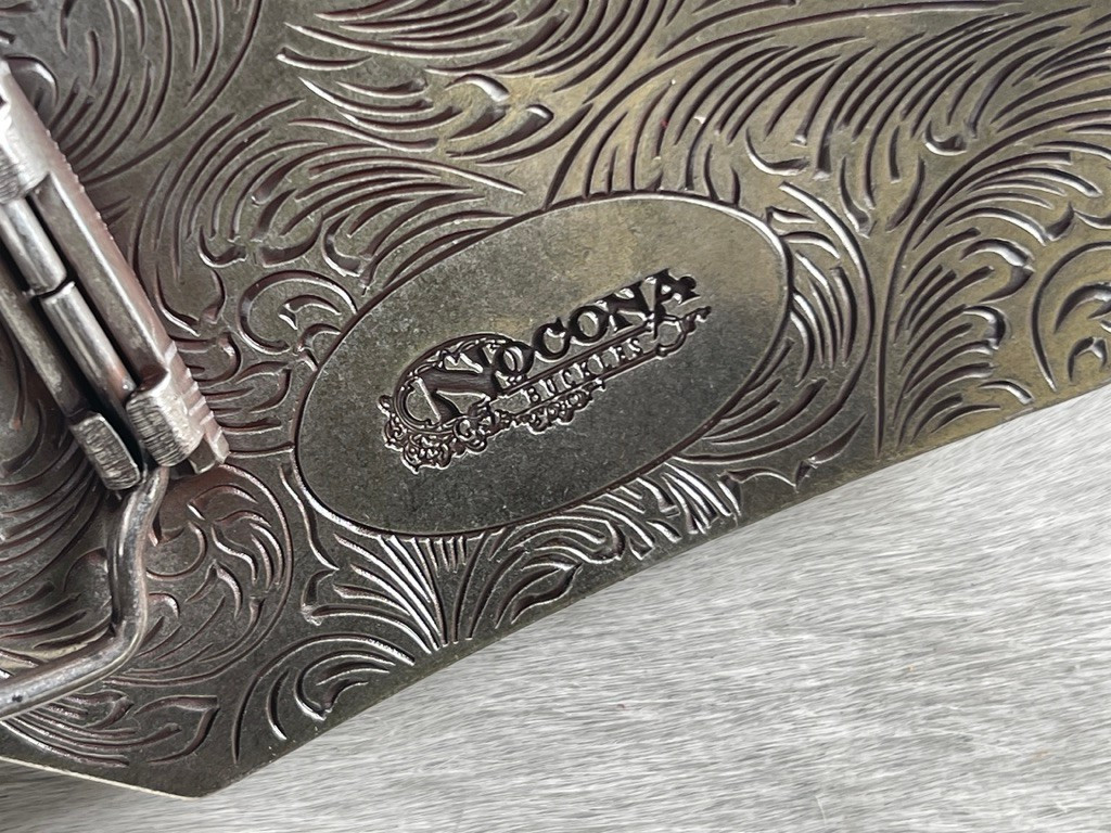 Nocona Mens Belt Buckle 3.75 x 2 in Cowboy Roper Western Rodeo Silver 1.5