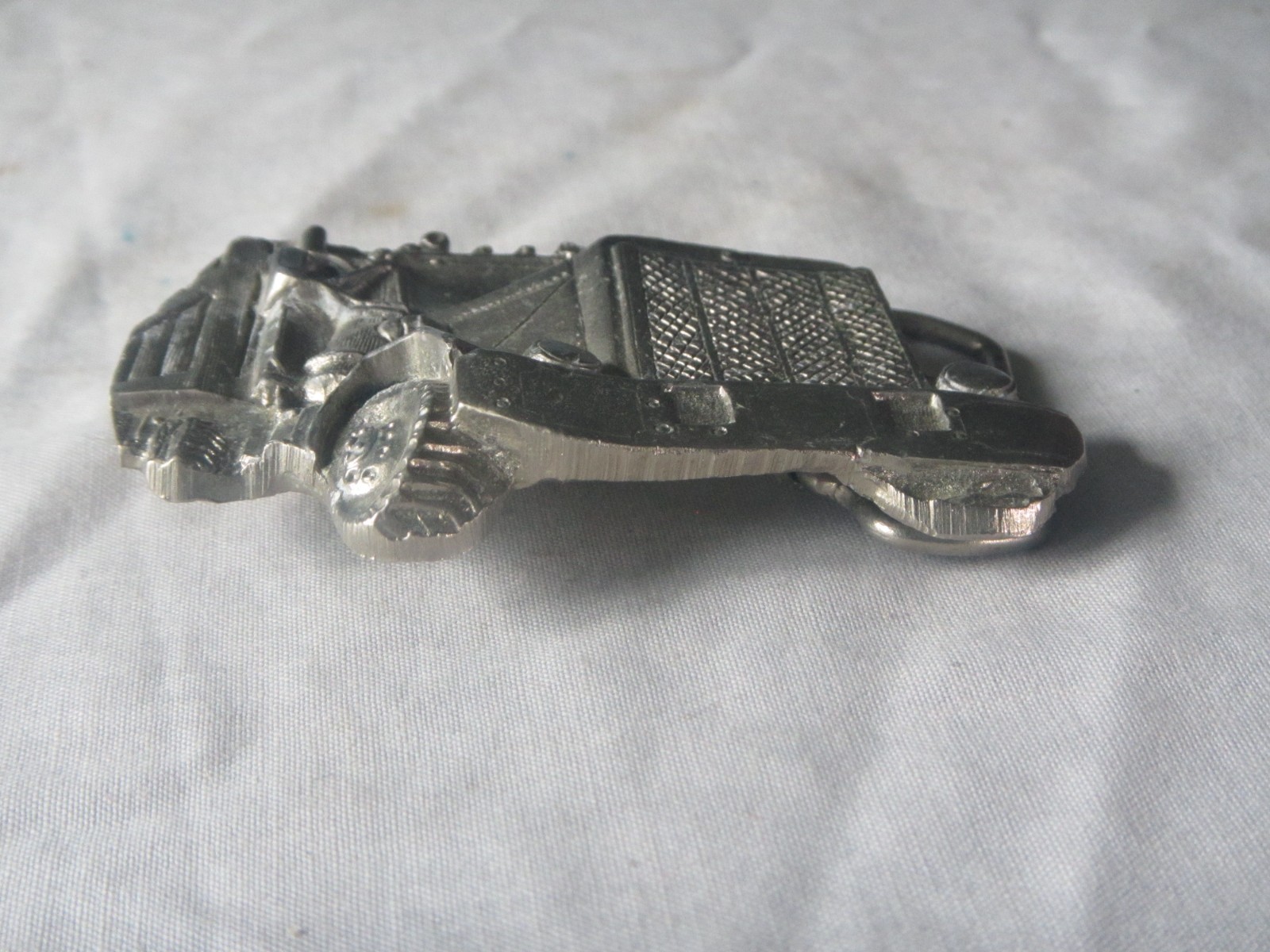 trucker semi tractor trailer truck pewter belt buckle