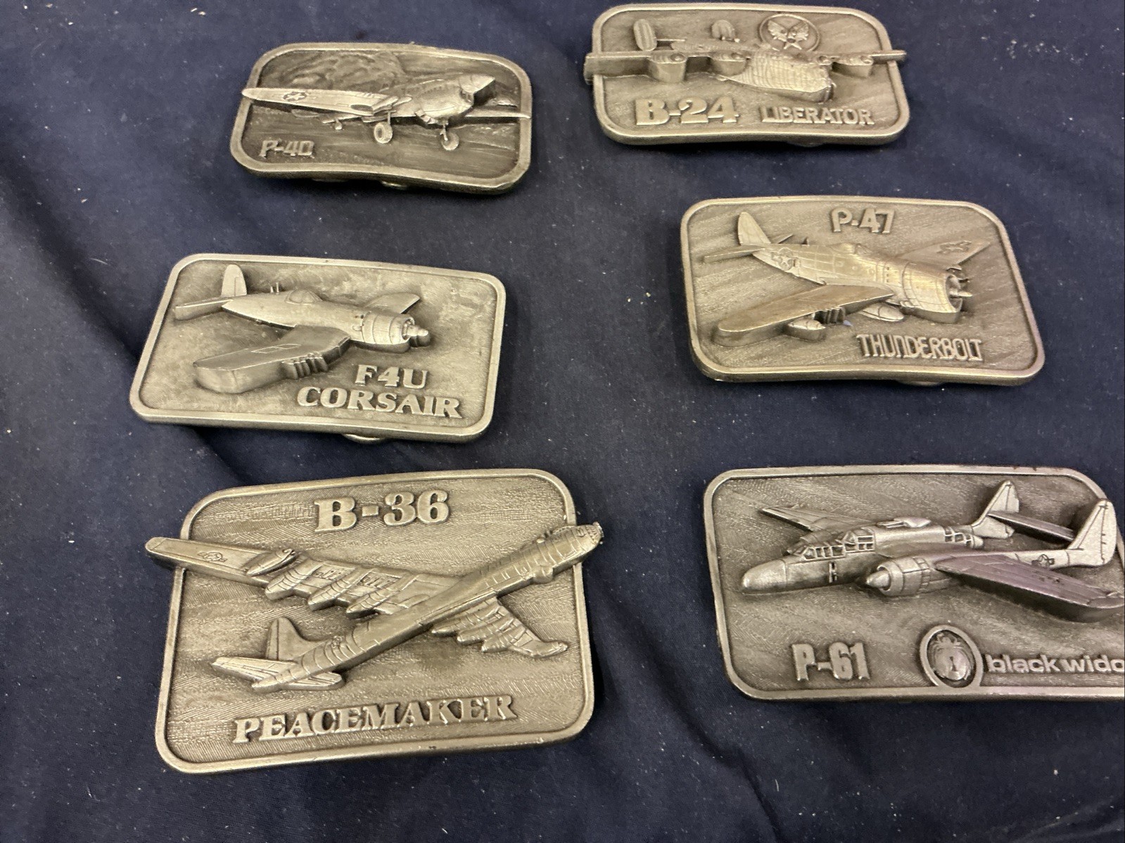 Vintage Buckle Connection Belt Buckles Military Aircraft Lot Of 6 WW2 Planes