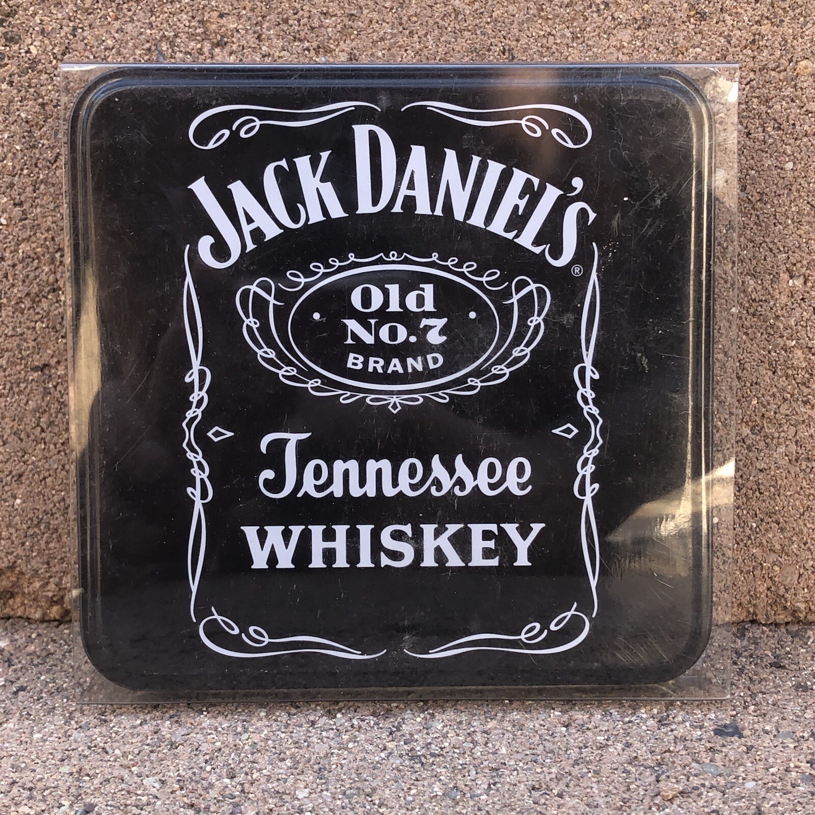 Jack Daniels Old No. 7 Silver Pewter Tone Rectangle Belt Buckle with Case