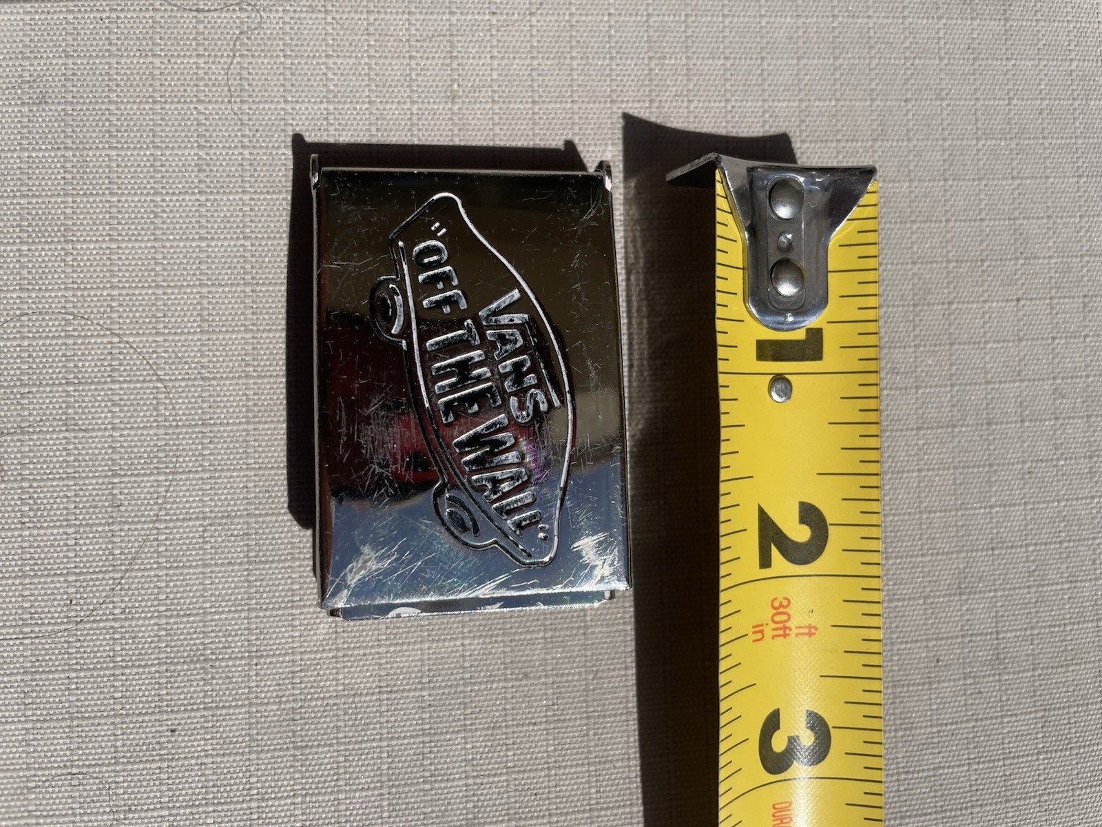 VANS Off The Wall Silver Metal Interchangeable Belt Buckle Skateboarding