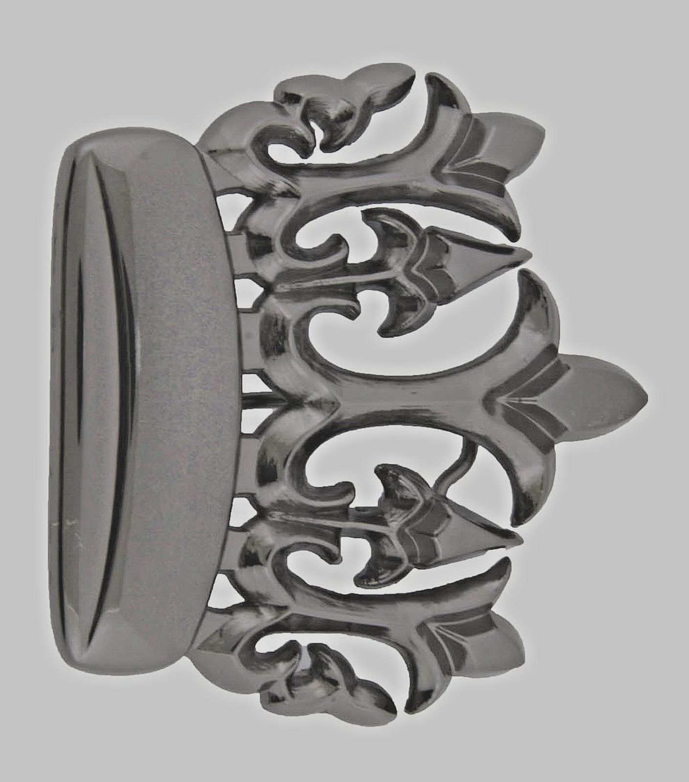 Crown Belt Buckle Gunmetal Gray Western Cowboy Cowgirl Rodeo Rock Rebel Fashion