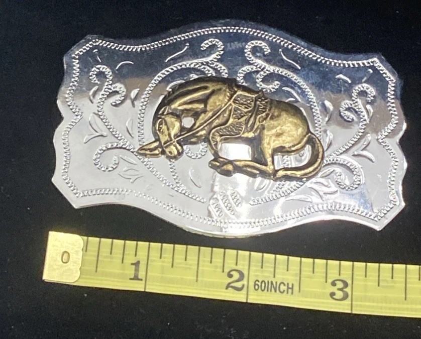 Vintage Western Cowboy Rodeo Horse Belt Buckle – Made in Hong Kong Unbranded