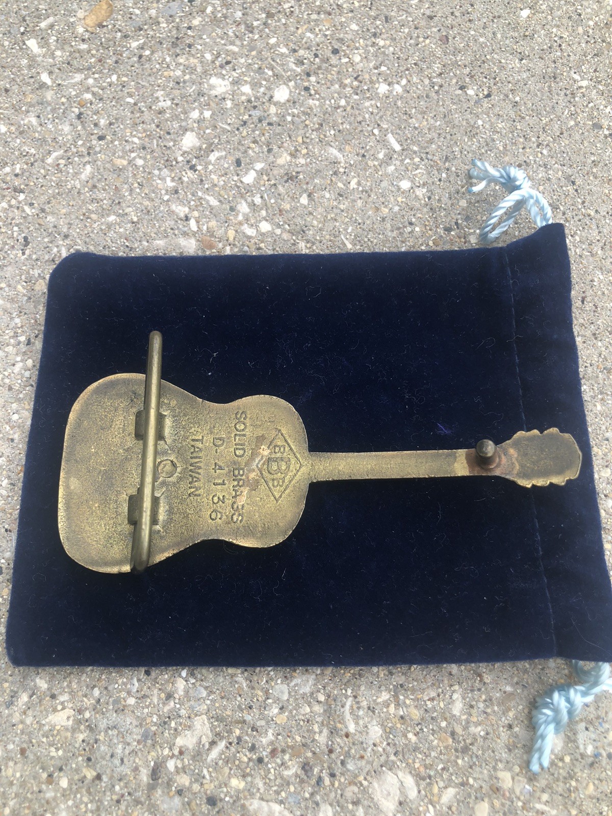 Vintage 1979 Solid Brass Baron Buckle Belt Buckle Country Western Guitar B1