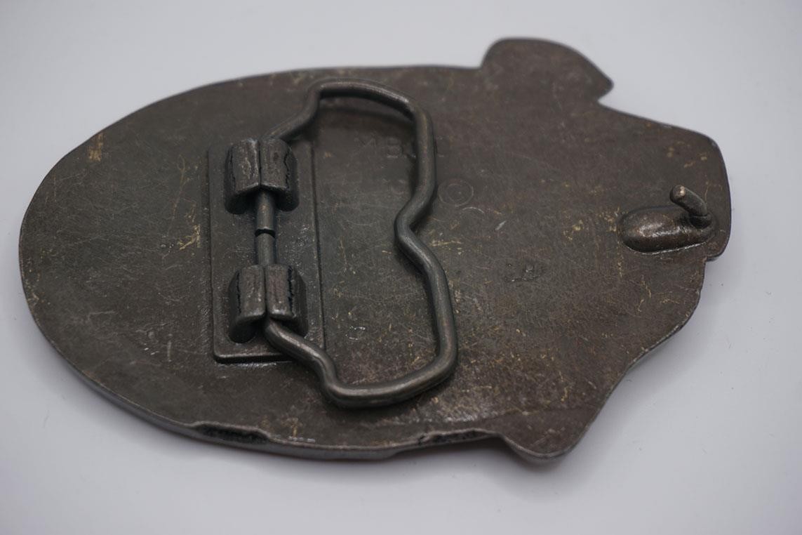 Vintage Bass Fish Belt Buckle Brass Tone Wildlife Fishing Jumping Bass Oval