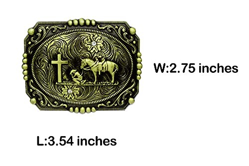 Religion Cross Cowboy Kneeling Prayer And Horse Design Belt Buckle