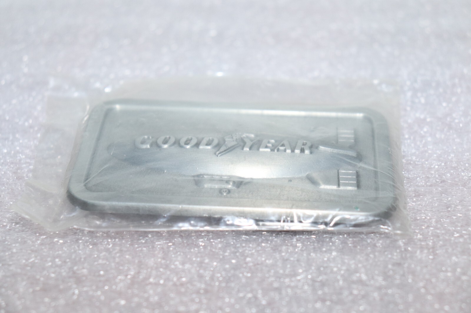 Vintage 1974 The Goodyear Blimp Tire & Rubber Co Pewter Belt Buckle