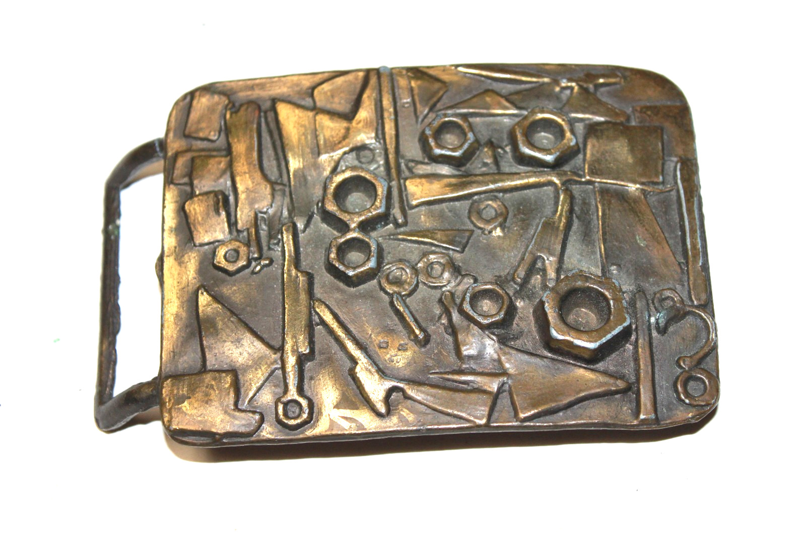 VINTAGE ABSTRACT MODERN BRUTALIST BELT BUCKLE
