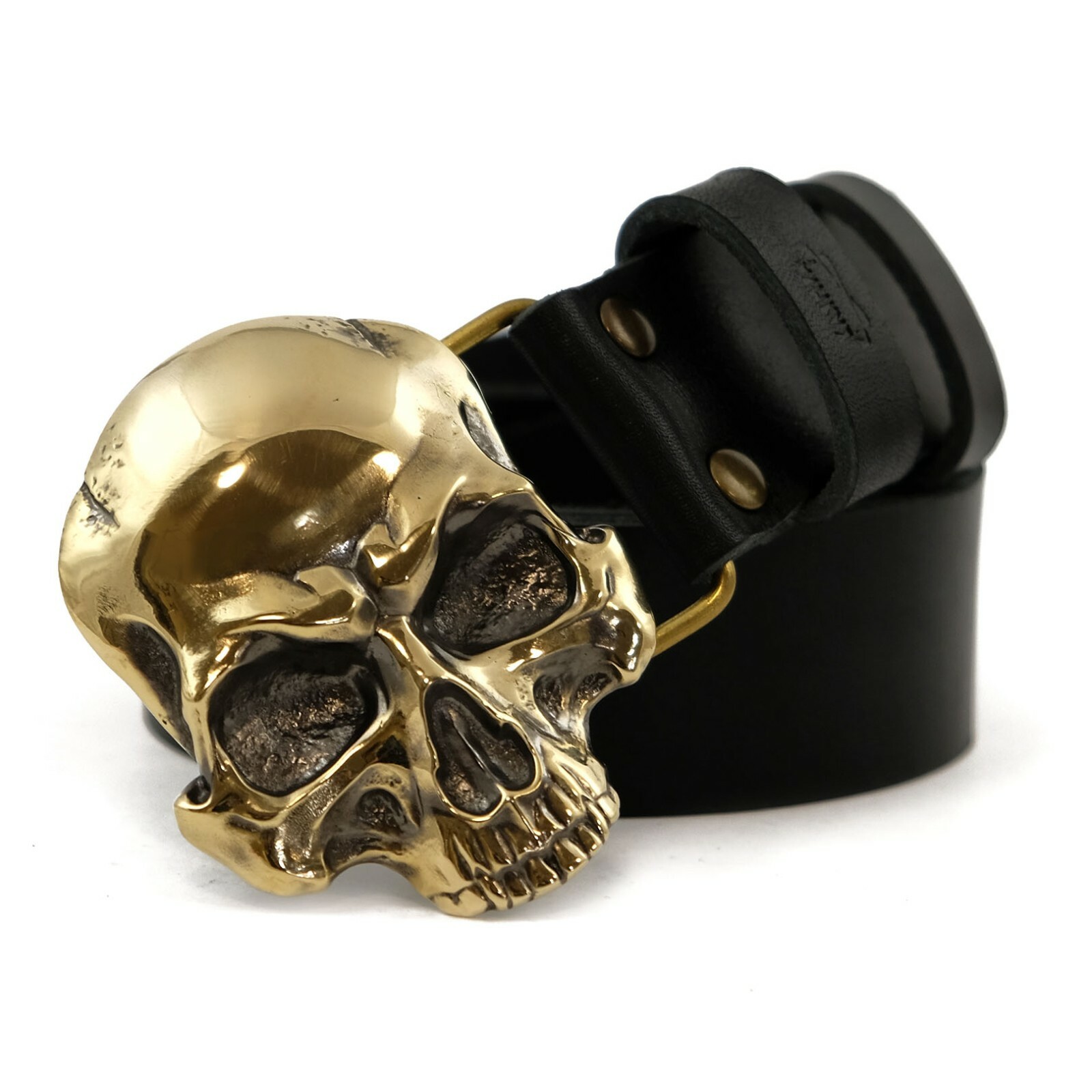 Skull belt buckle, Human skull solid brass buckle, Jolly Roger brass belt buckle