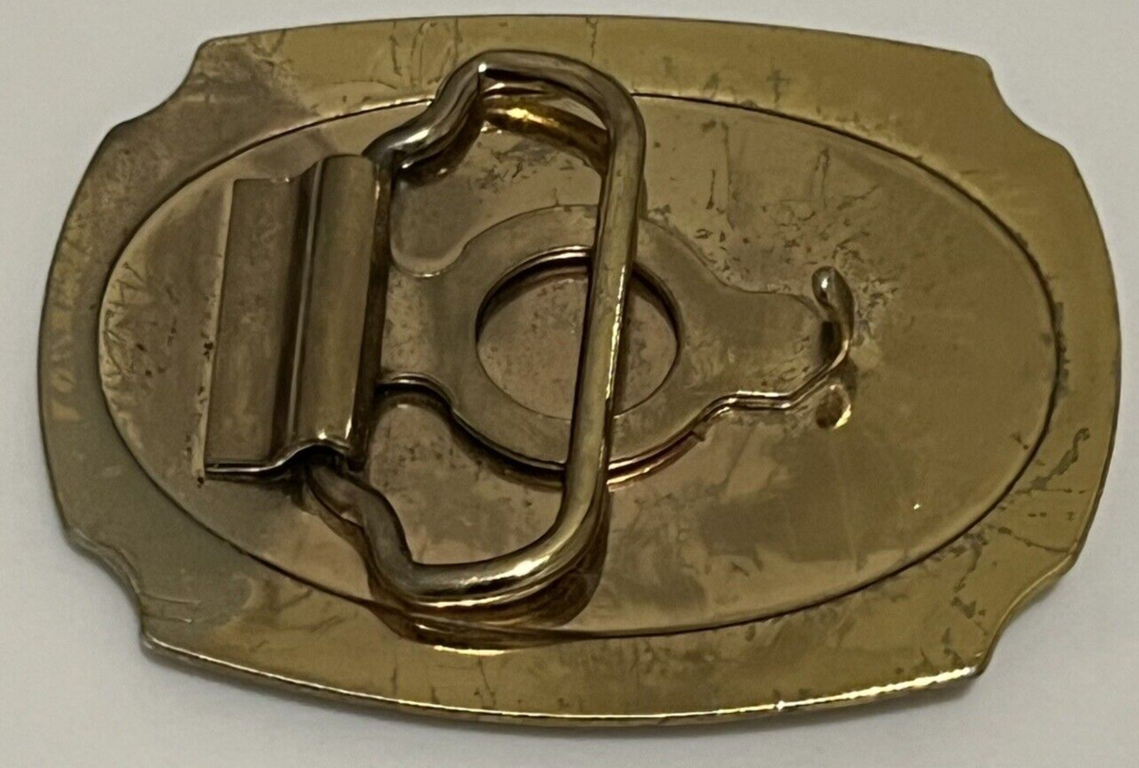 VINTAGE LOCOMOTIVE TRAIN BELT BUCKLE – 3 3/4&Prime; X 2 1/2&Prime; – GW10