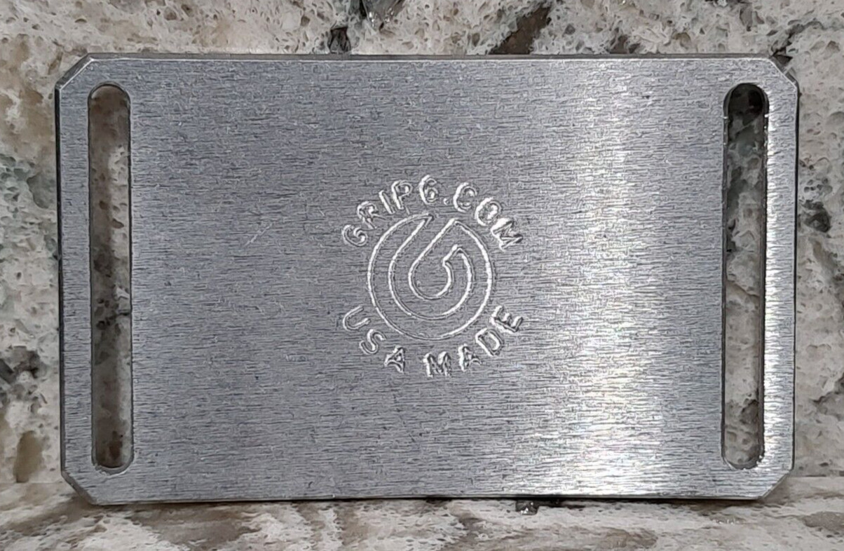 GRIP6 BELT BUCKLE – CLASSIC STYLE – RAW ALUMINIUM – 1.5 INCH WIDE