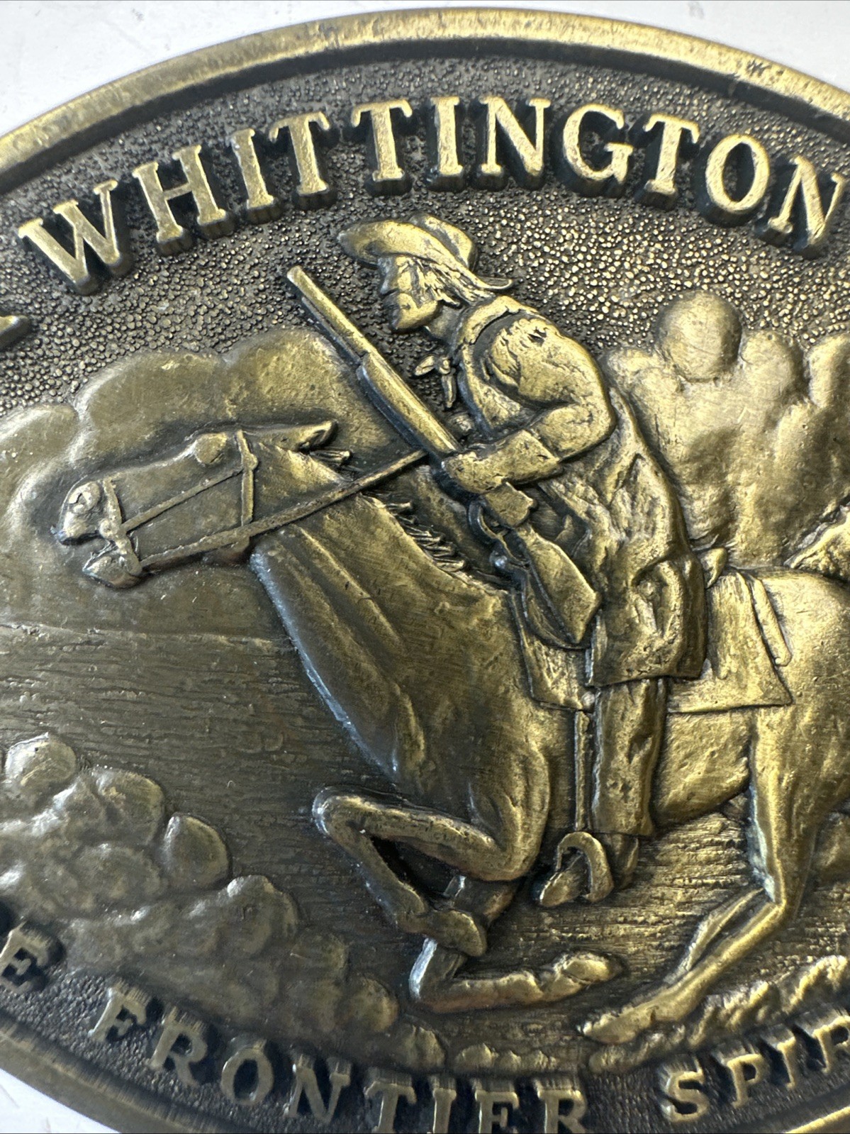 Vintage NRA Whittington Center Belt Buckle Where Frontier Spirit Lives