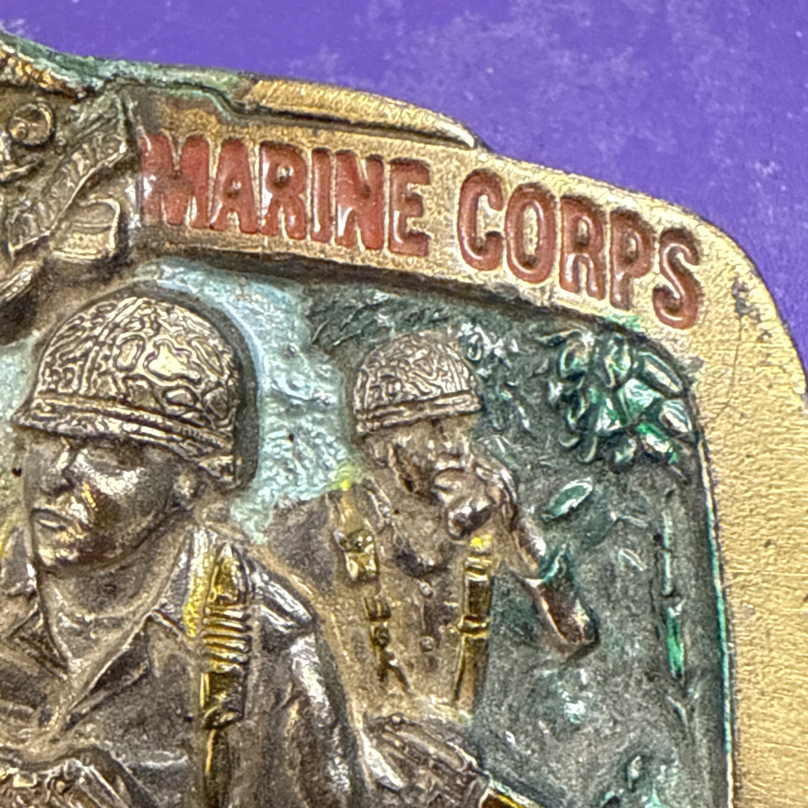 Vtg 1982 USMC United States Marine Corps First to Fight #1070 Belt Buckle