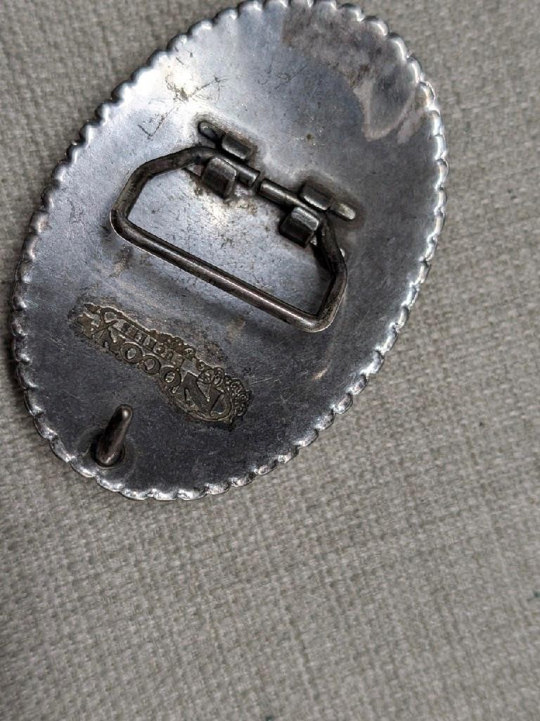vintage NOCONA belt buckle BULL RIDER metal steel WESTERN cowboy RODEO engraved
