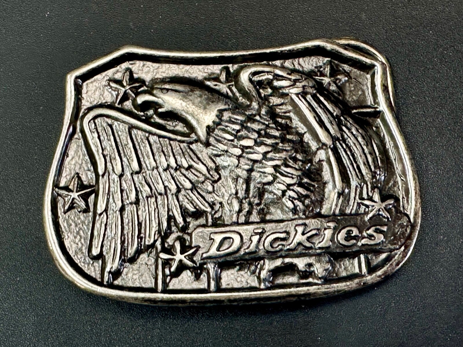 Dickies Screaming American Eagle and Stars USA Silver Tone Belt Buckle