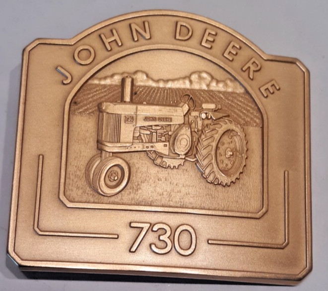 belt buckle 24K gold plated John Deere 730 tractor in case limited edition