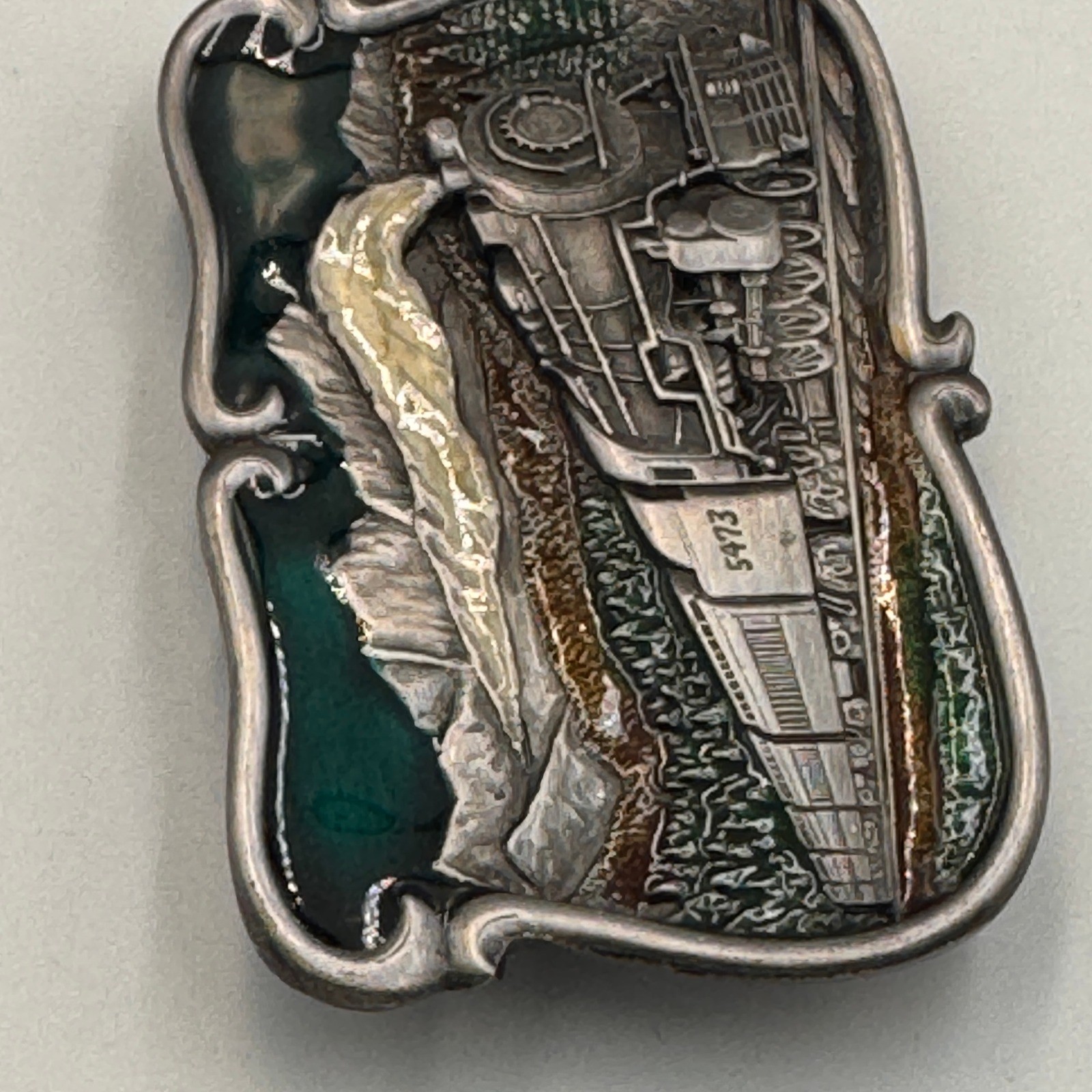 Vintage 1984 Bergamot Brass Works Steam Train Locomotive Belt Buckle U-149 USA
