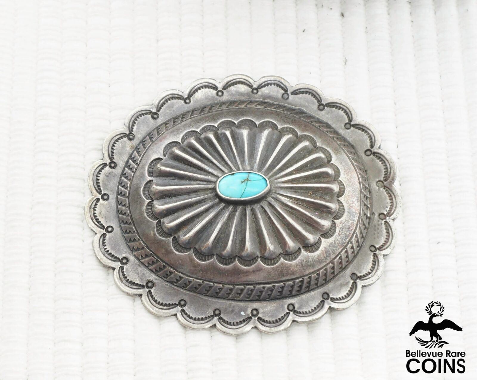 Vintage Southwestern Silver & Turquoise Bolo Tie Knot