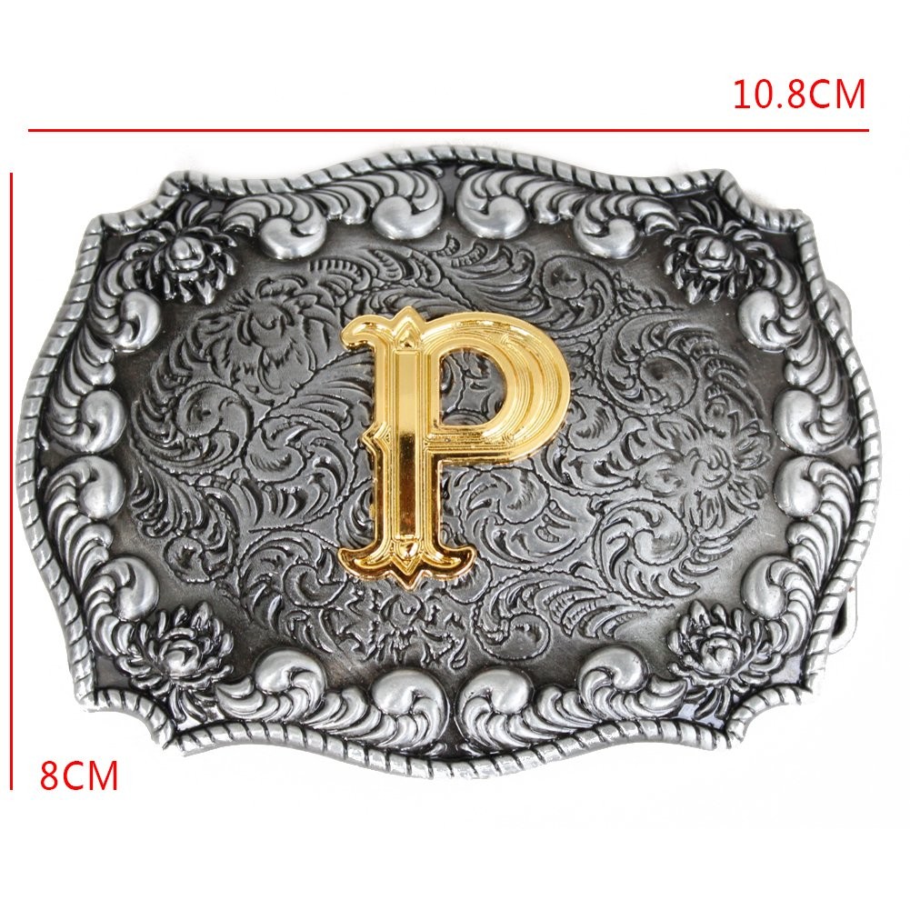 Men&rsquo;s Belt Buckles, English Letter in 3D, Western Style, CowboyAlphabe…