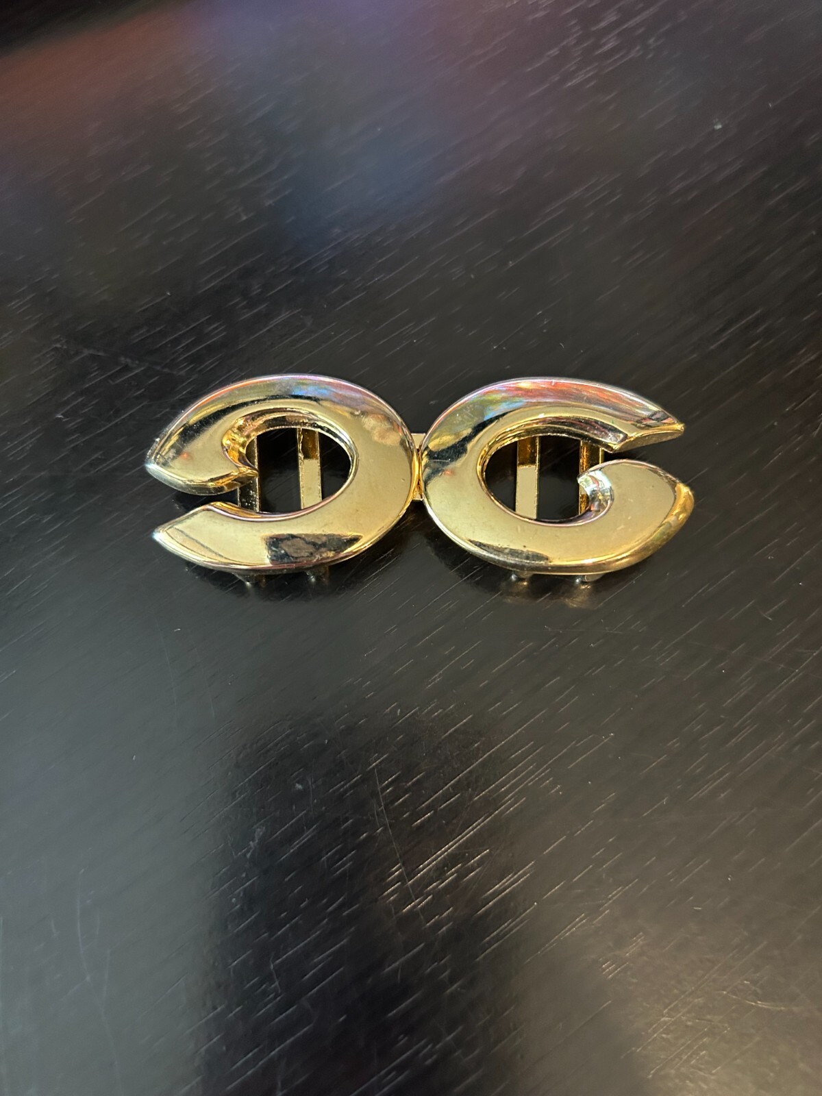 Vintage Collectible Gold Tone Two Piece Metal Buckle