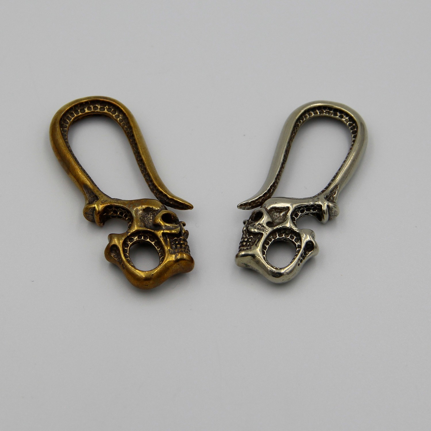 Skull Hook Belt Keychain Key Chain Holder Retro Brass/Old Silver Color lot