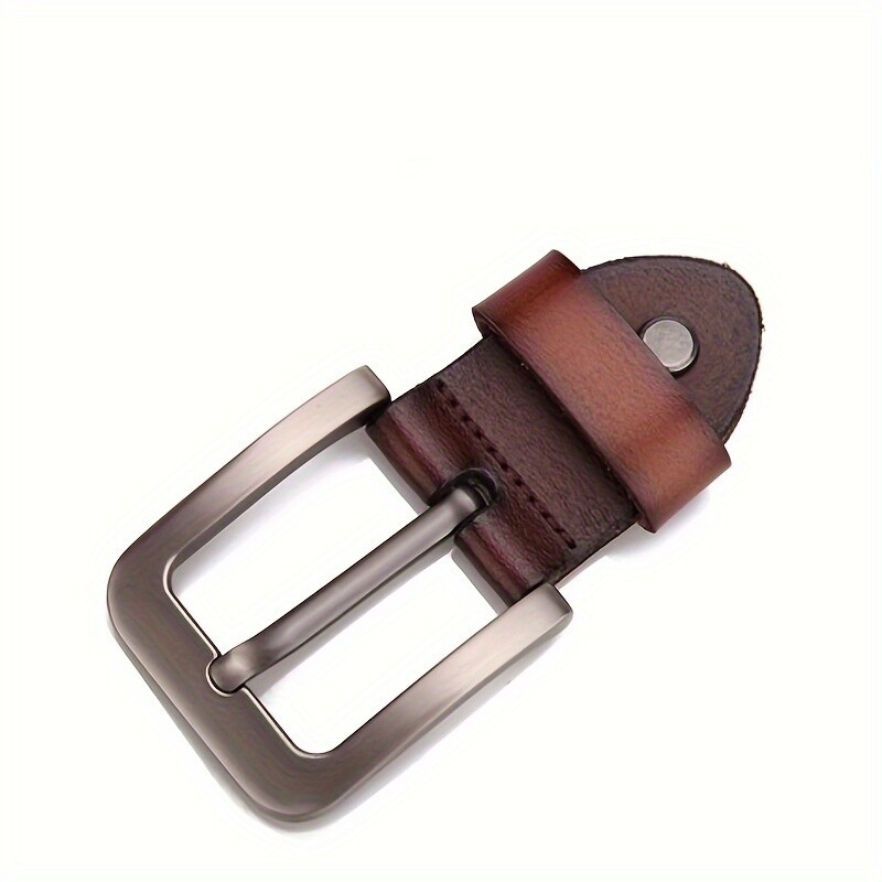 1PC Replacement Belt Buckle Single Prong with Leather Strap Classic Black Brown