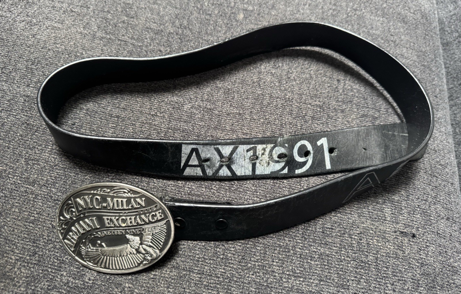 Vintage ARMANI EXCHANGE Mens Belt & Buckle Accessories Clothing NYC Milan 1991