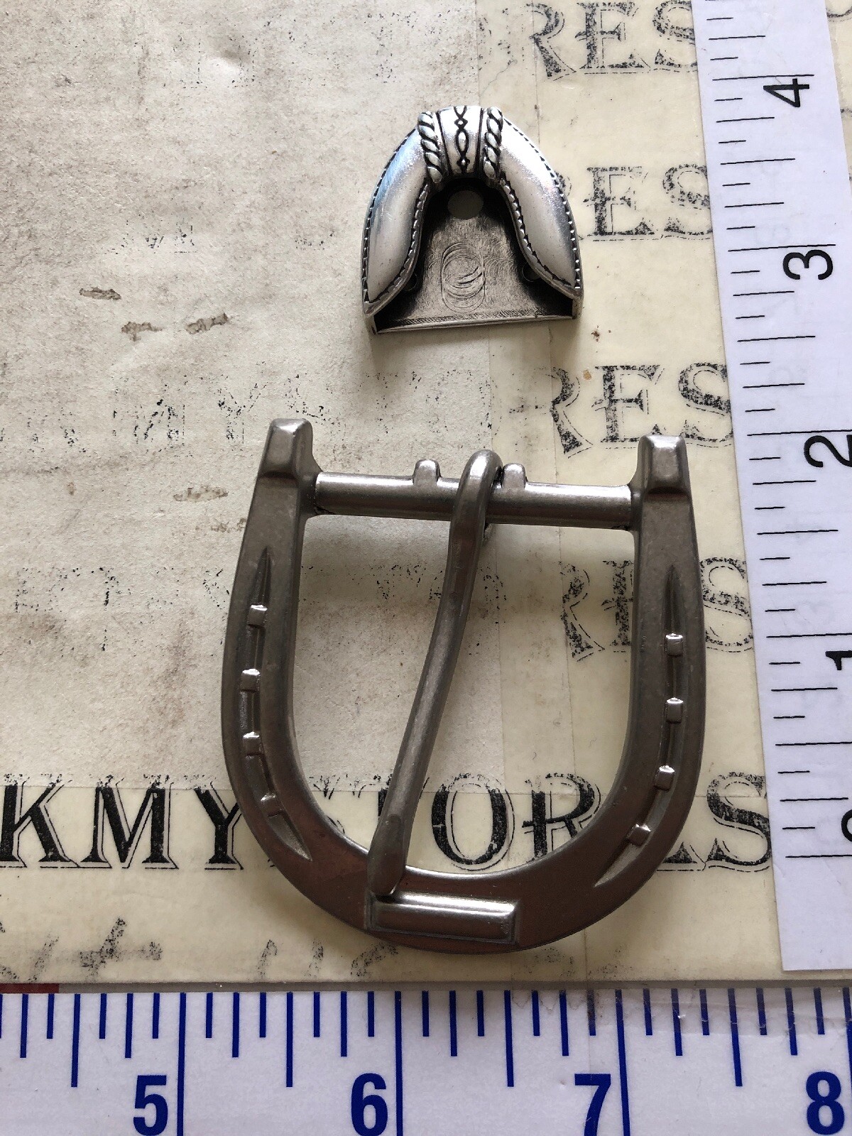 Vintage Western /CASUAL/DRESS Metal Belt Buckle AND END TIP MADE IN USA NEW