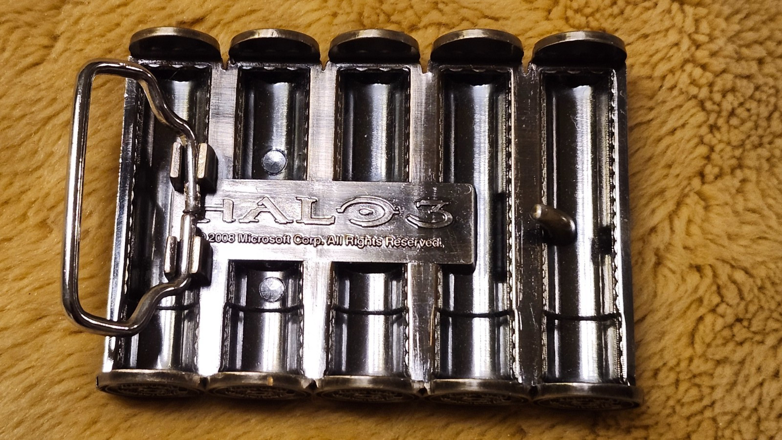 HALO 3 Master Chief 8GA MAG Shotgun Shell Design Belt Buckle Ammo 2008 Microsoft