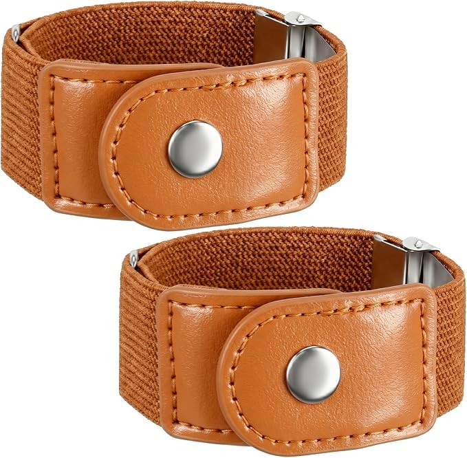 2PCS Men&rsquo;s No Buckle Elastic Belt Adjustable Stretch Belt Loop