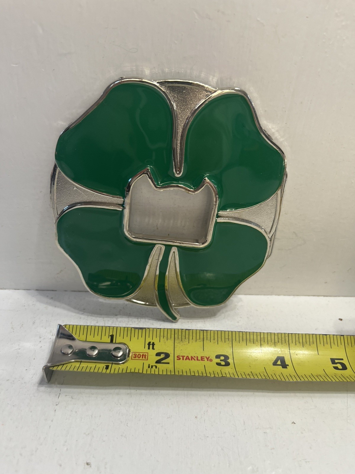 – Belt Buckle 4 Life Clover Irish Themed With Bottle Opener Saint Patrick Gift