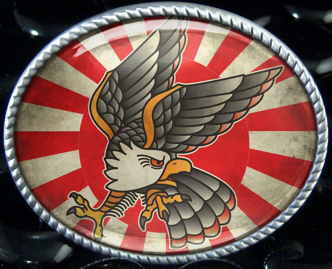 Vintage Eagle Belt Buckle – Traditional Tattoo Flash Handmade Accessory – 736