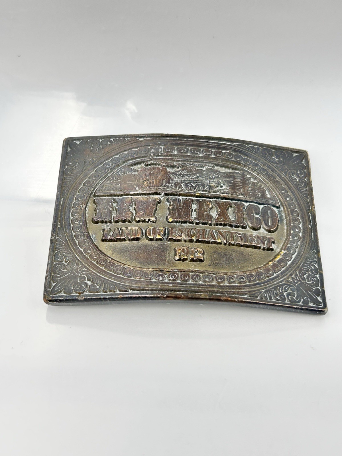 VINTAGE New Mexico 1912 Land Of Enchantment Belt Buckle – By PPI, 1975.