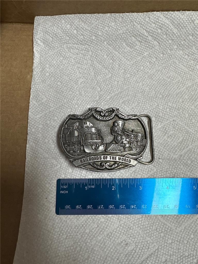 RailRoads of the World Belt Buckle, Buckles of America BA-220