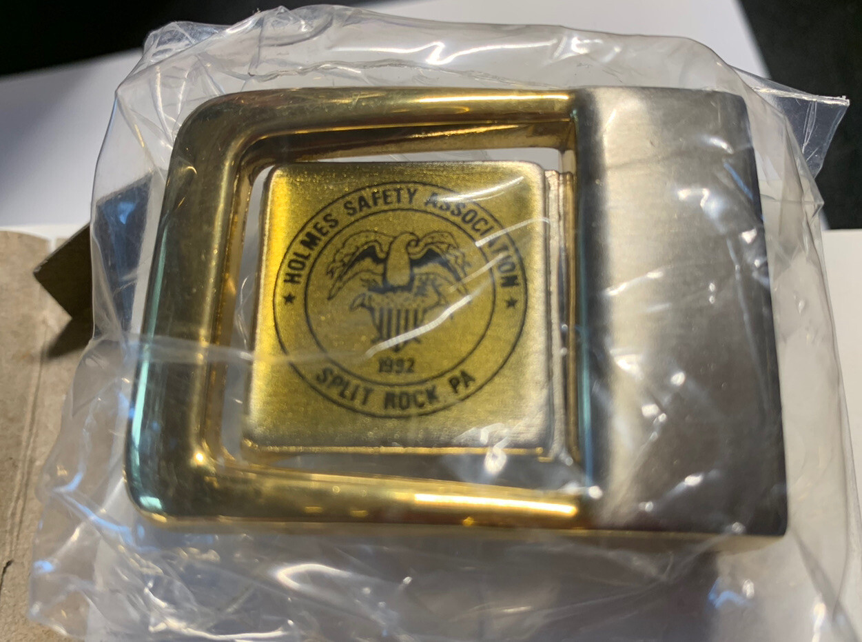 5 New Old Stock Boxed Lot National Holmes Association Belt Buckle Coal Miners!