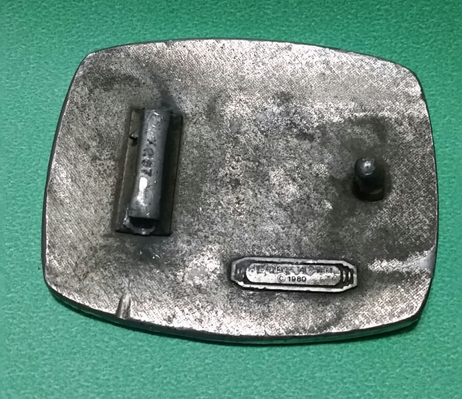 « I WILL GIVE UP MY GUN. . . » Eagle Silver Tone Belt Buckle INDIANA METAL CRAFT