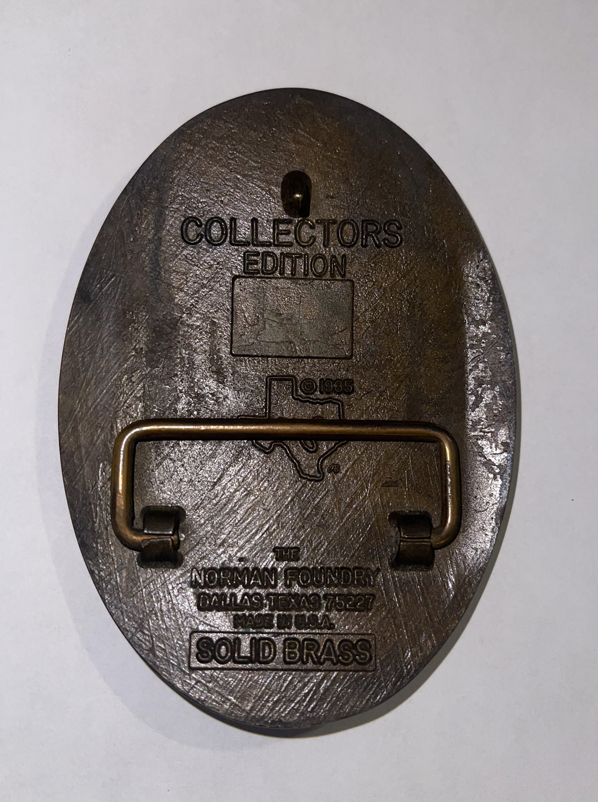 NRA LIFE MEMBER 1985 COLLECTORS EDIT. SOLID BRASS BELT BUCKLE THE NORMAN FOUNDRY