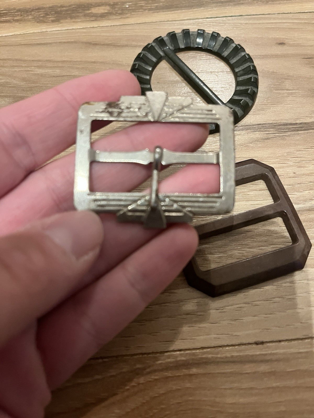 Lot of 4 Metal Interchangeable Belt Buckles 1.5in Men Brown Silver Black Gold