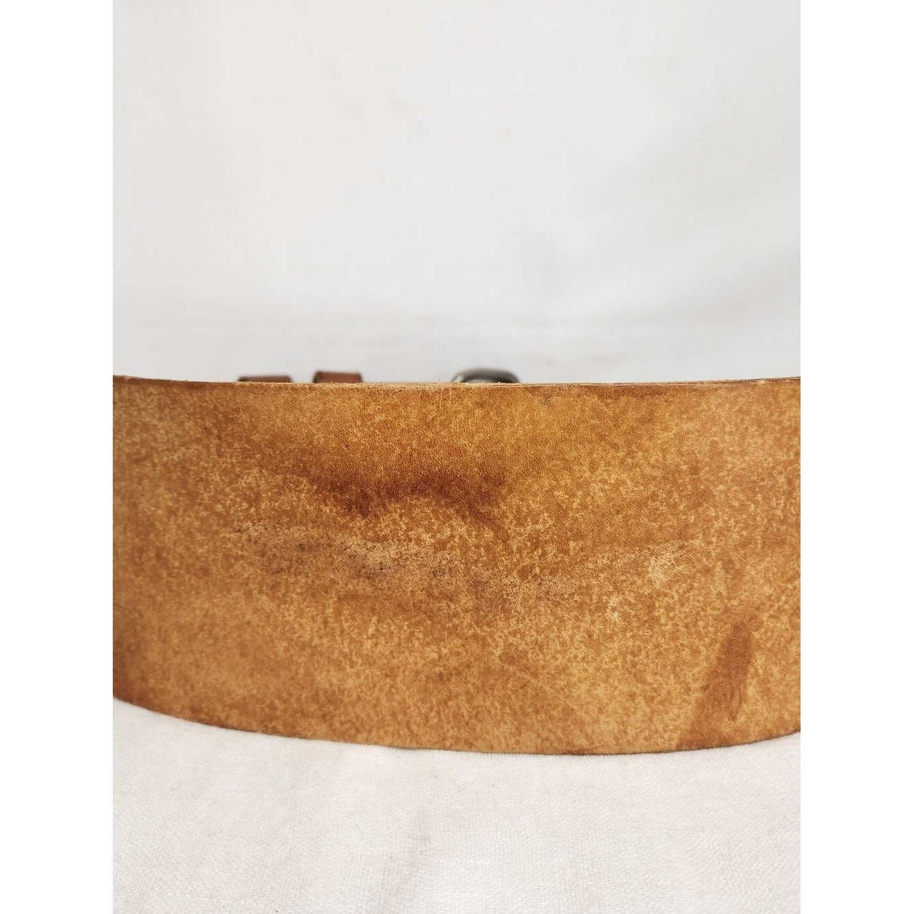 Vintage Altus Mens 28-32 Tan Leather Weight Power Lifting Belt 2 Prong Buckle