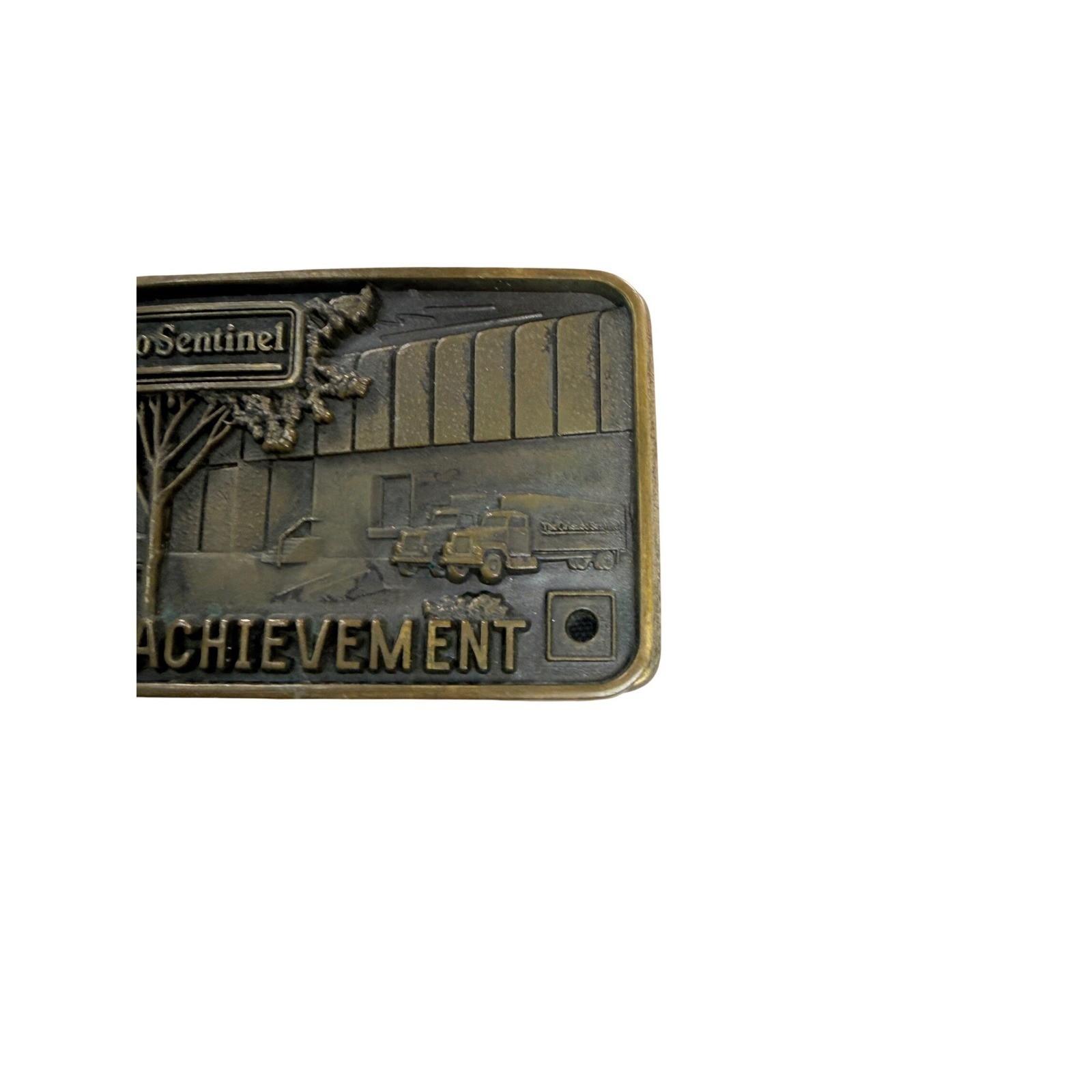Vintage Orlando Sentinel Safety Achievement Buckle Award Trucking Newspaper