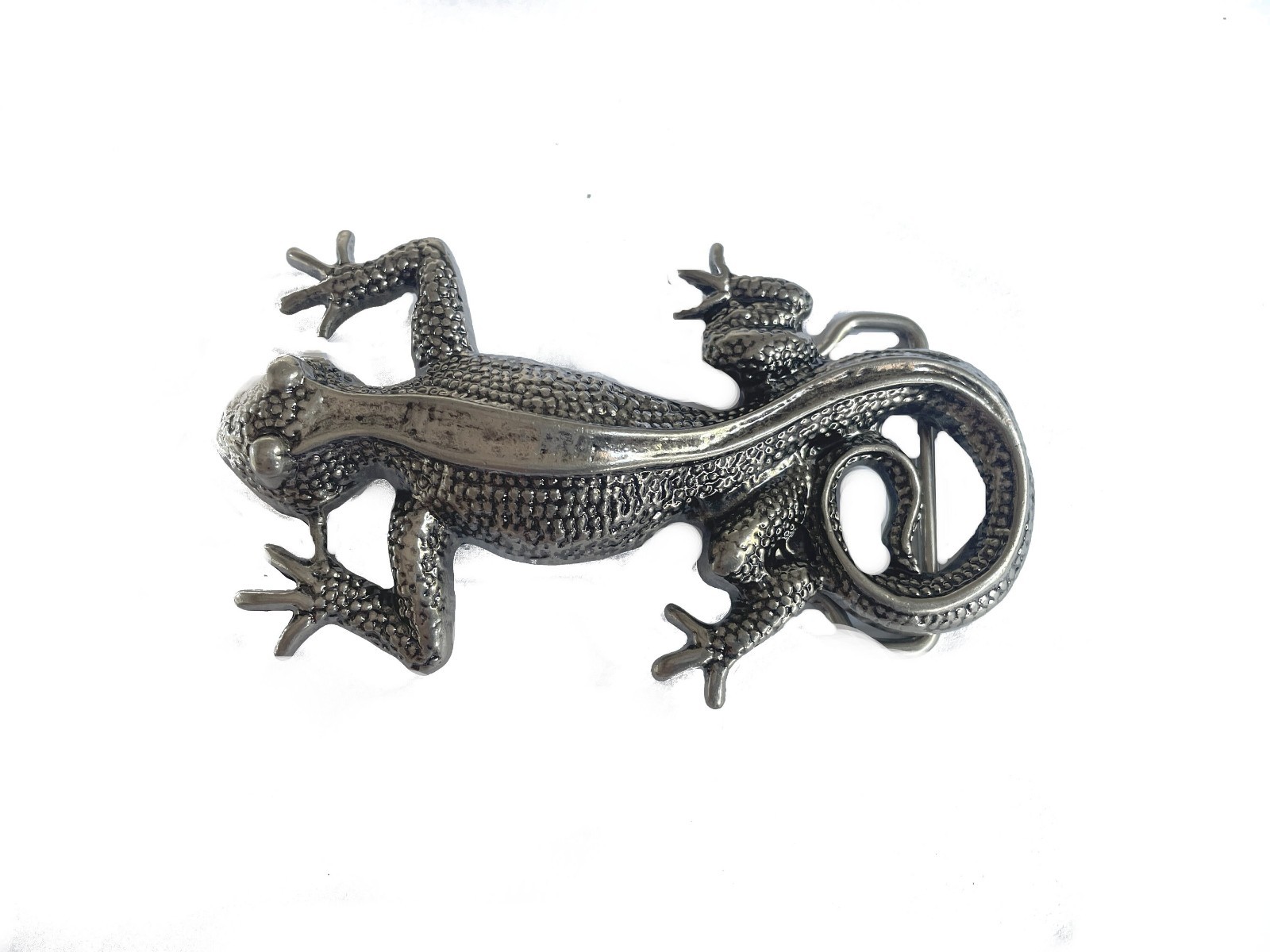 Handmade Silver Lizard Belt Buckle Southwestern Gecko Fits 1.5&Prime; Belt Gift