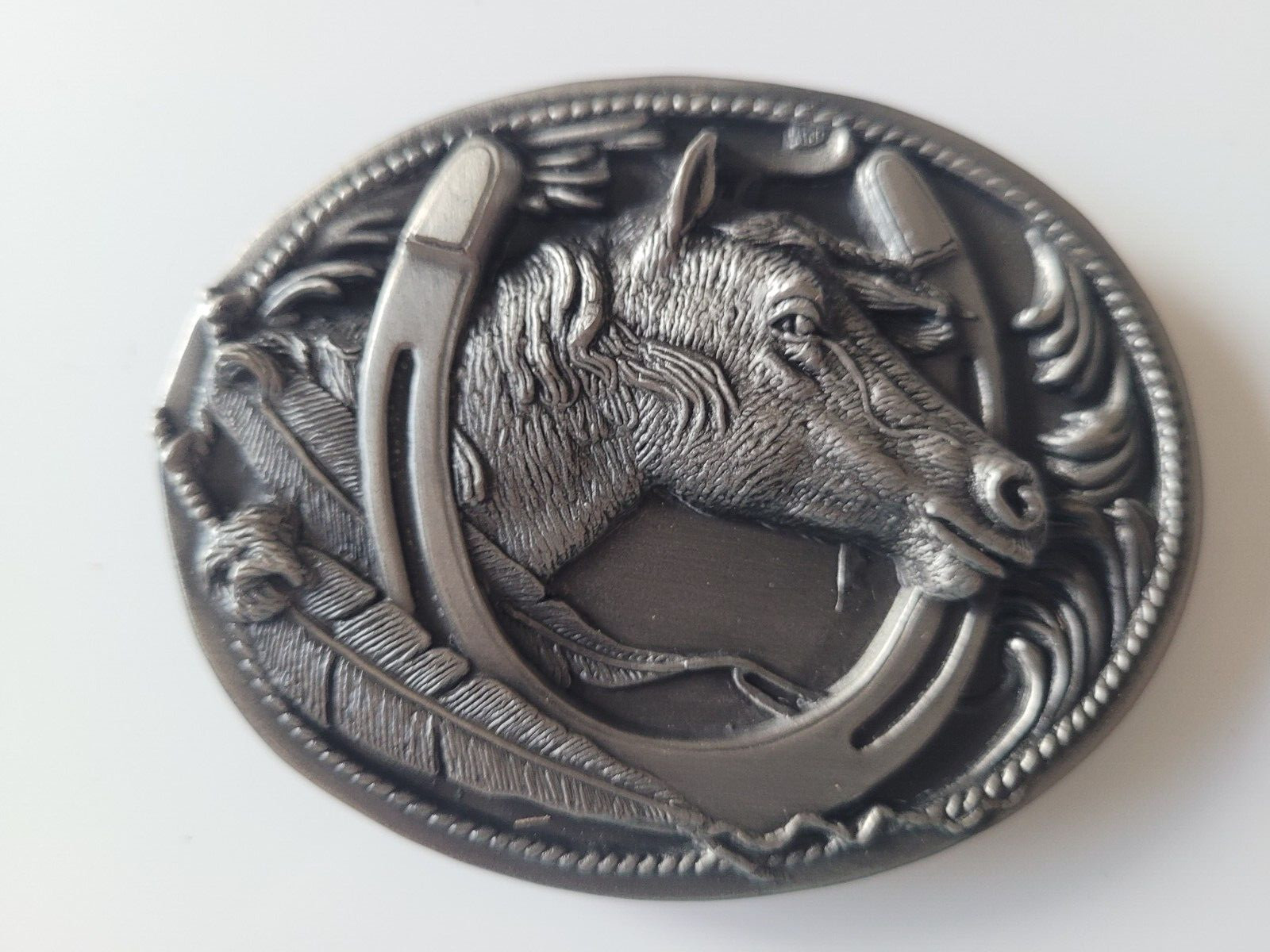 High Quality Silver Finish Horse Horseshoe Western Belt Buckle – Lucky Buckle