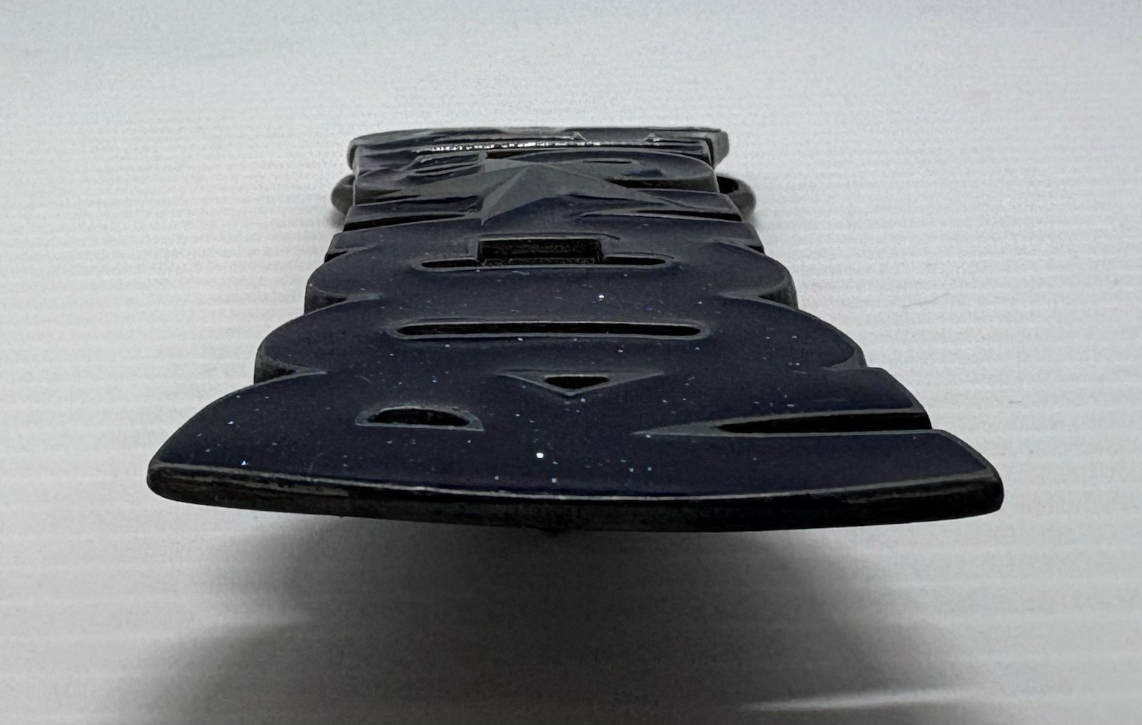 “NEW” Rock Star BELT BUCKLE Dark Blue Speckled Enamel Gray Metal Music Superstar